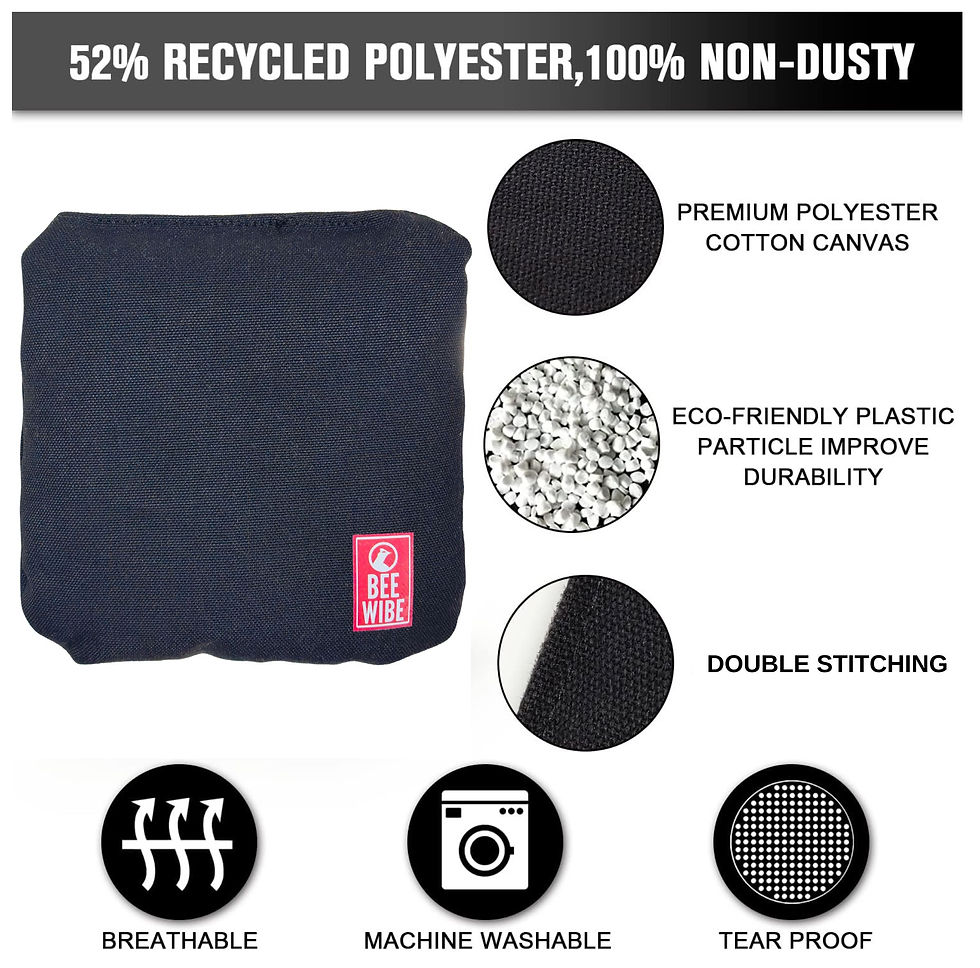 Thumbnail: Beewibe Set of 8 Regulation Cornhole Bags (Black/Orange)