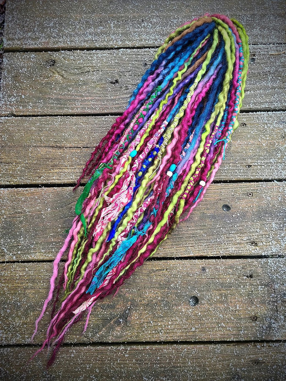 Thumbnail: Mermaid Magick Full set of Wool Dreadlocks