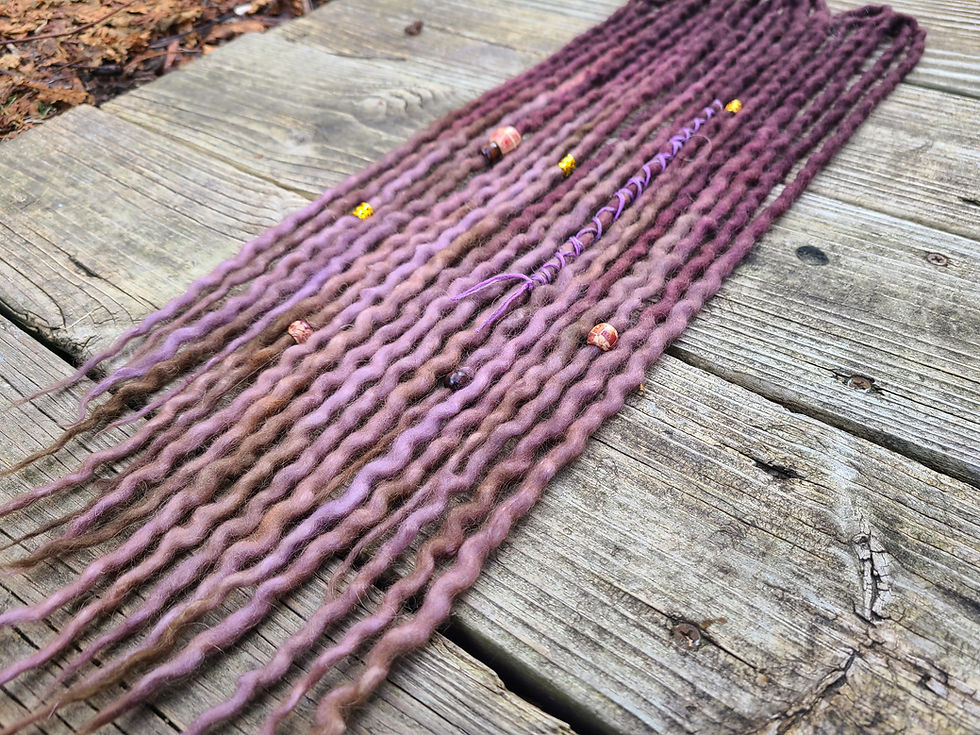 Thumbnail: Lavender Kisses Accent Set of Wool Dreadlocks