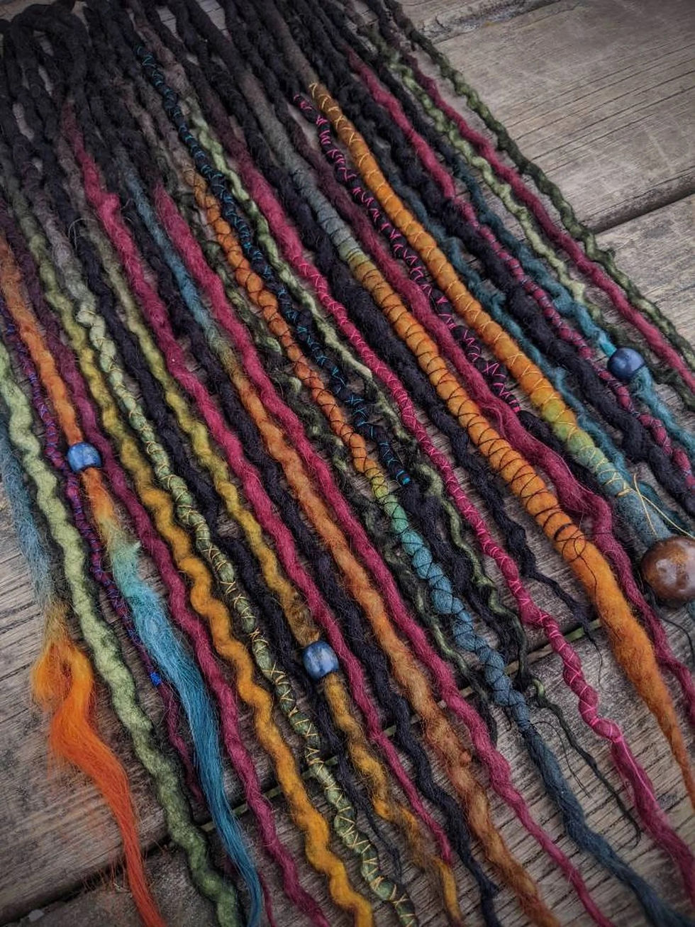 Thumbnail: Dark Sprite Half Set of Wool Dreadlocks