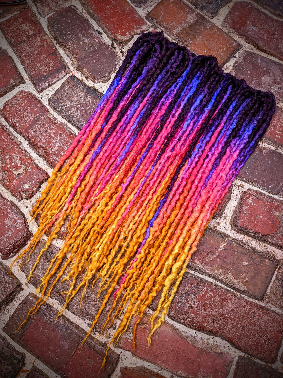 Thumbnail: Sunrise Full Set of Wool Dreadlocks