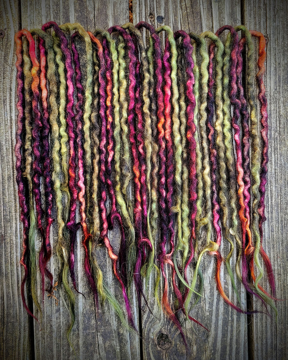 Thumbnail: Fall Harvest Festival Half Set of Wool Dreadlocks