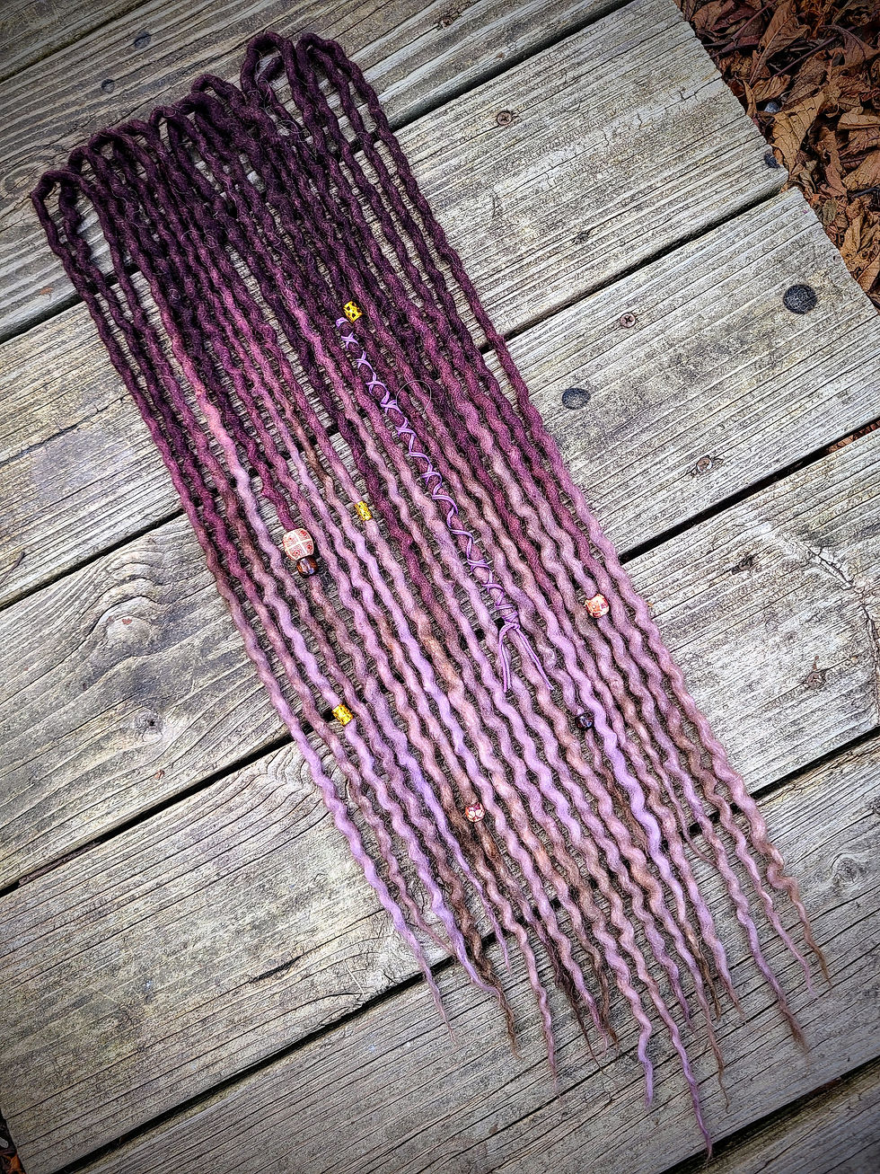 Thumbnail: Lavender Kisses Accent Set of Wool Dreadlocks