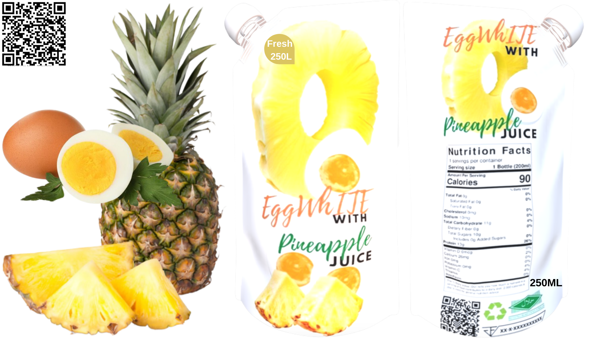 Eggwhite with Pineapple Juice 250ML Pouch Bag