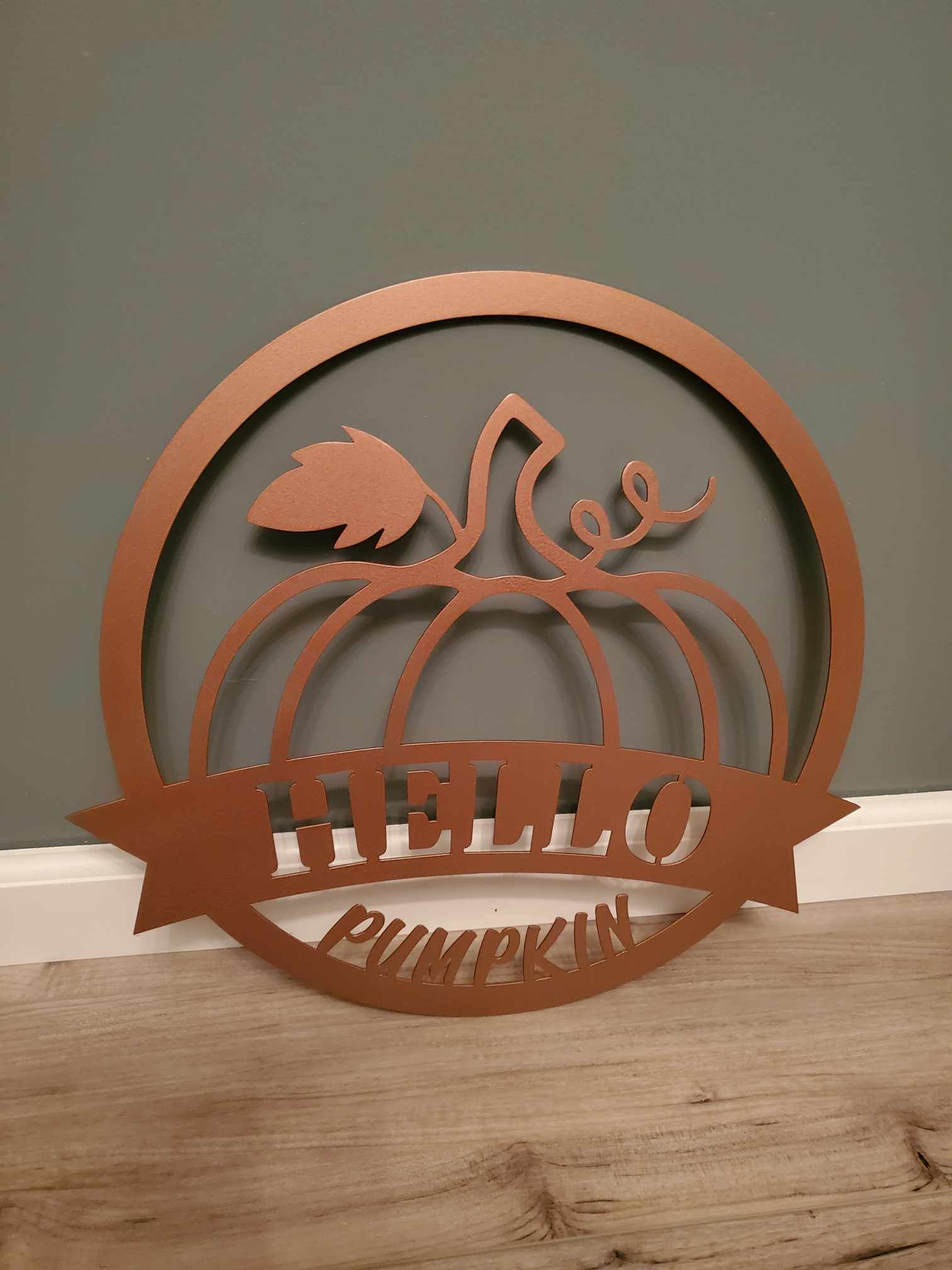"Hello Pumpkin" Metal Welcome Sign
