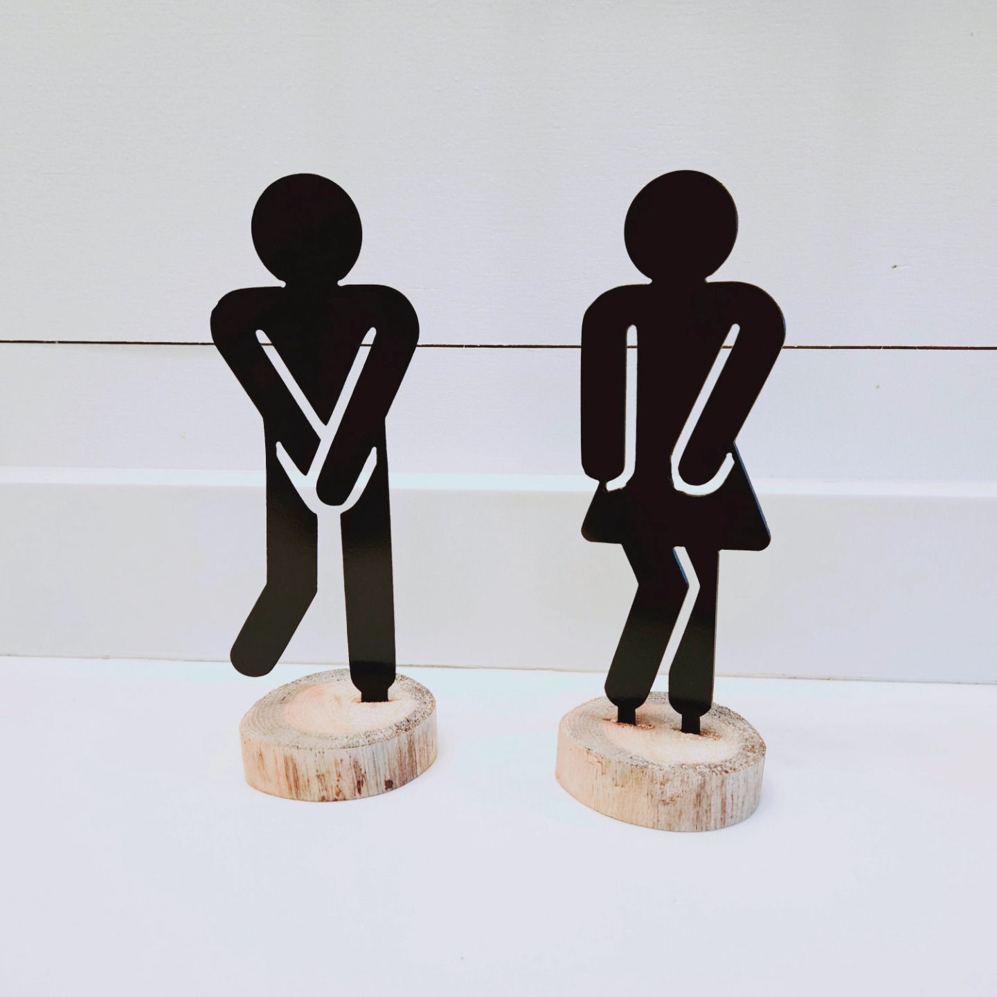 Funny Bathroom Decor "Potty People" Set of 2