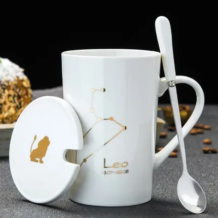 Thumbnail: Ceramic Mugs 12 Constellations Creative Mugs With Spoon