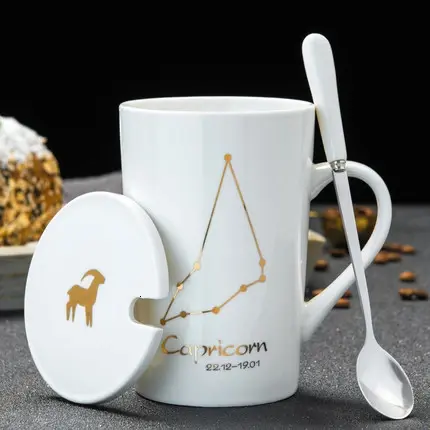 Thumbnail: Ceramic Mugs 12 Constellations Creative Mugs With Spoon