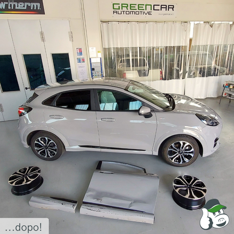 Riparazione danni fiancate su auto e furgoni presso carrozzeria Greencar Automotive in provincia di Vicenza