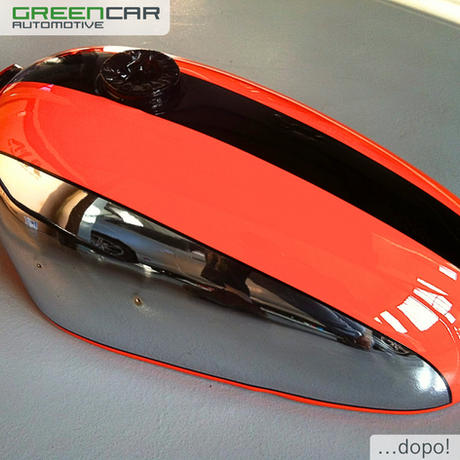 Raddrizzatura botte o ammaccature su serbatoio moto presso carrozzeria Greencar Automotive