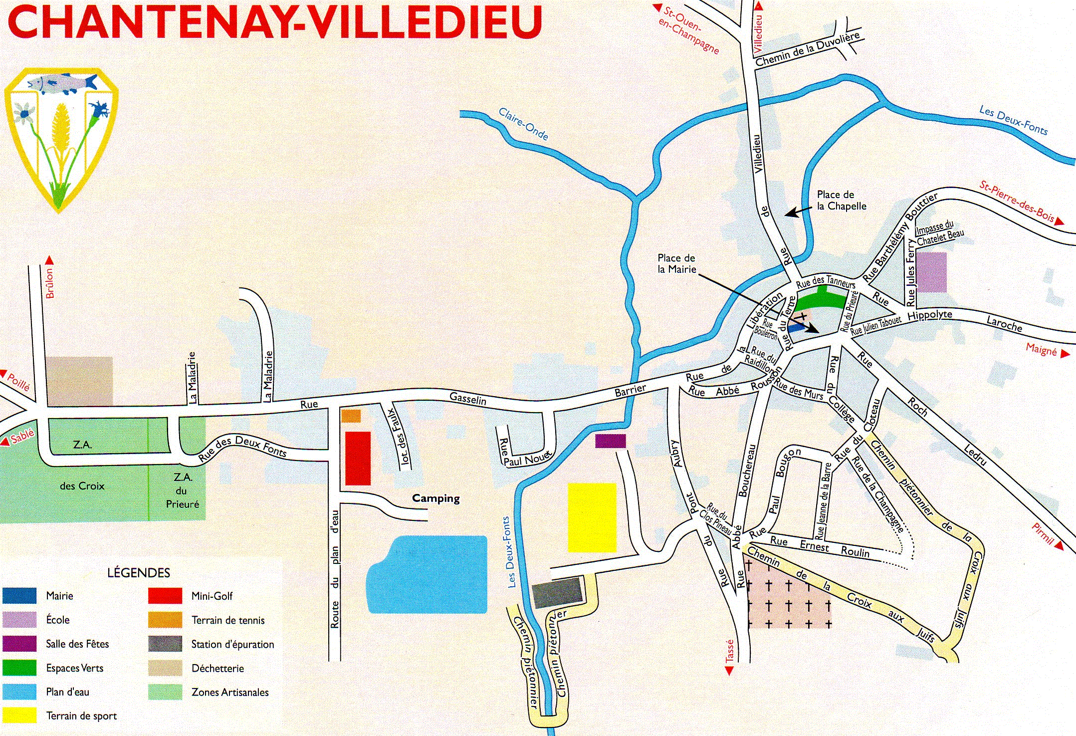 Plan du centre de Chantenay-Villedieu