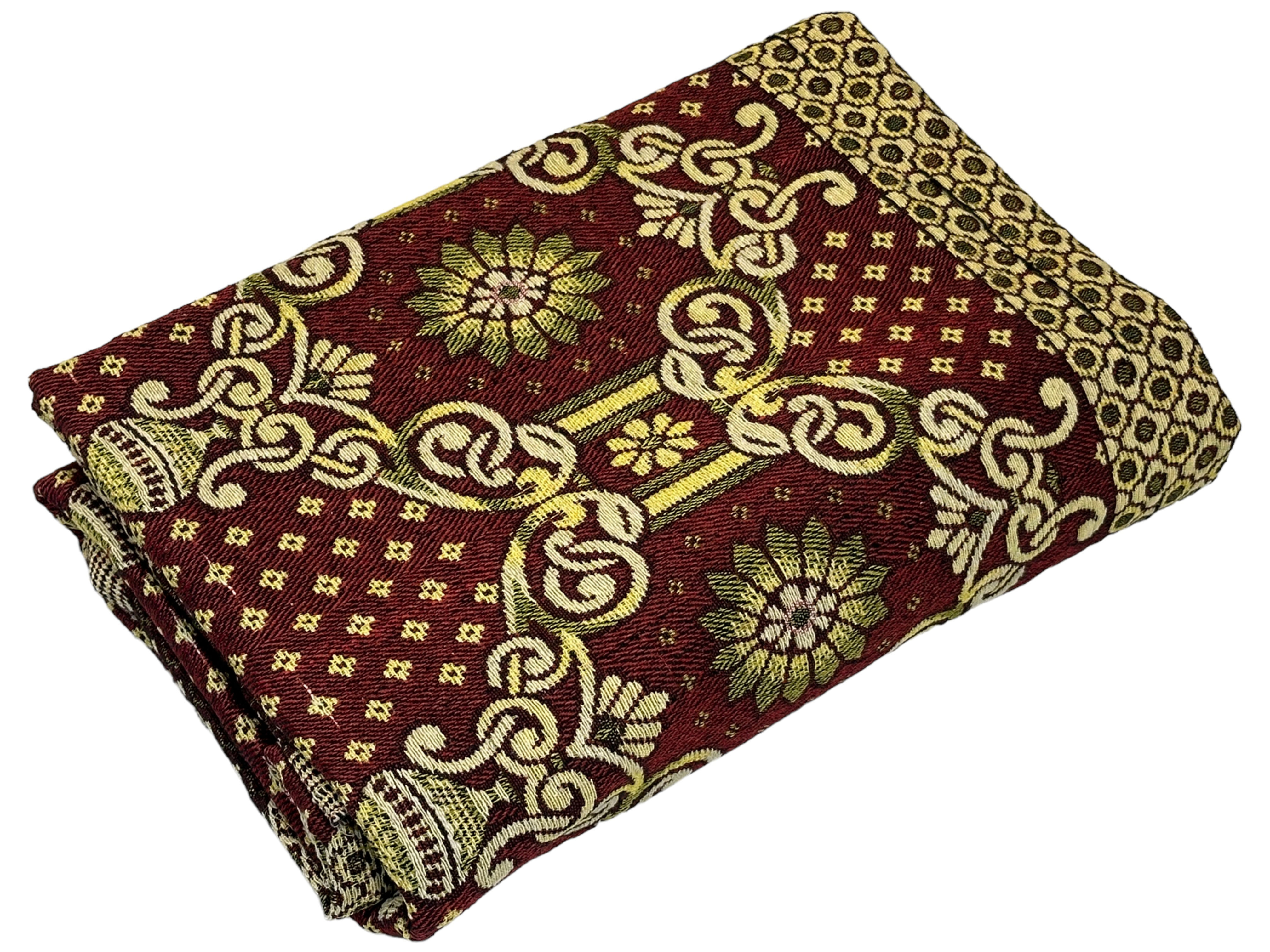 100% Cotton Solapuri Chaddar Reversible Single Bed, Maroon Multicolor, Pack of 1