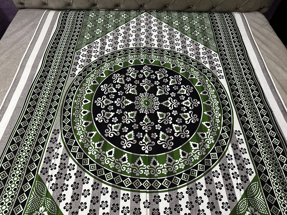 Thumbnail: Traditional Collection Single Bedsheet 60x90 inch Khadi Cotton Green