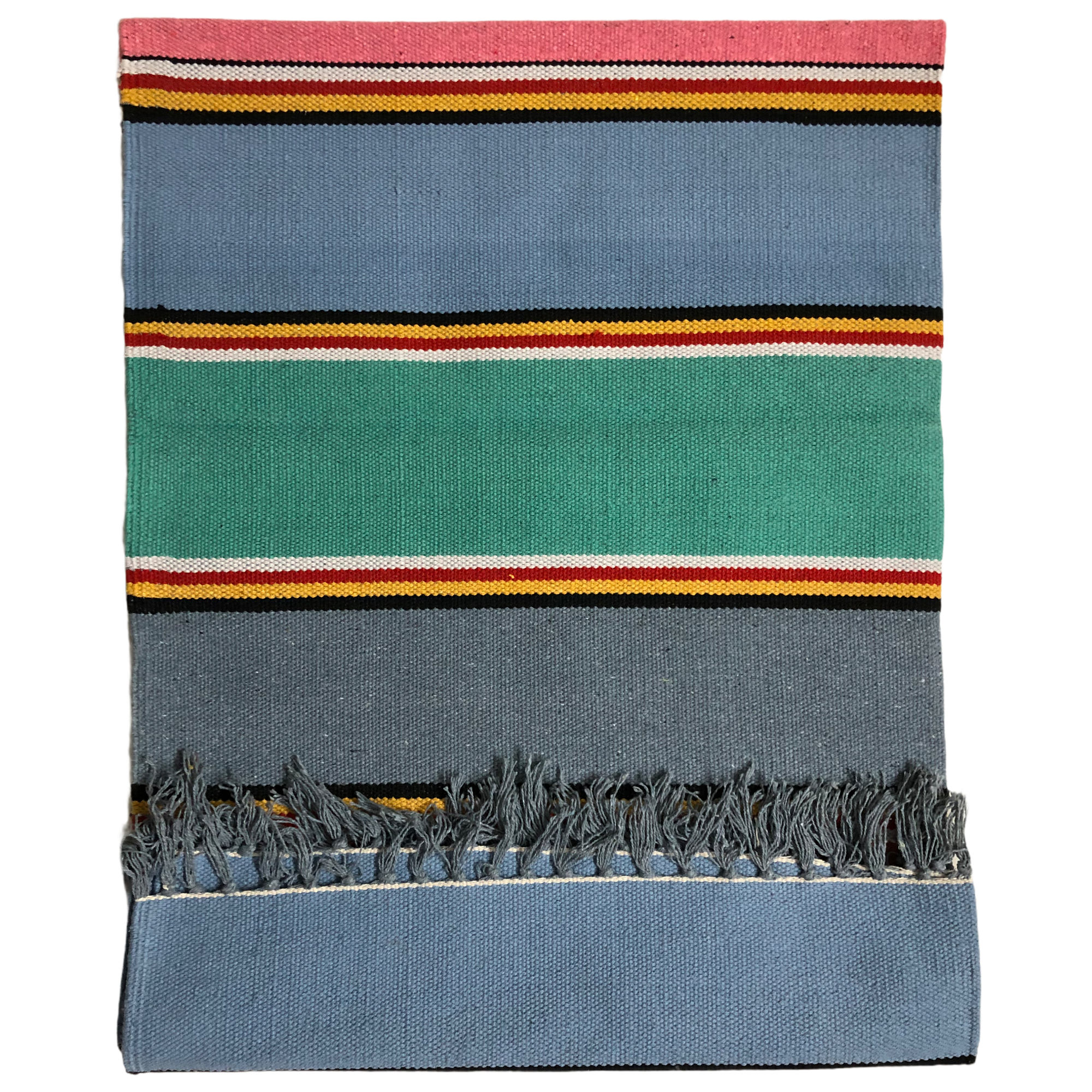 Export Collection - 100% Cotton Durries - Multicolor Stripe 34 - Made in