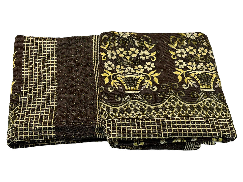 Thumbnail: 100% Cotton Solapuri Chaddar Reversible, Single Bed, Brown Multicolor, Pack of 1