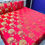 Thumbnail: Modern Collection Double Bedsheet with 2 Pillow Covers Cotton Silk Red Gold II