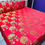 Thumbnail: Modern Collection Double Bedsheet with 2 Pillow Covers Cotton Silk Red Gold II