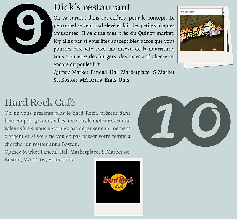 Top 10 des meilleurs restos et fast-food