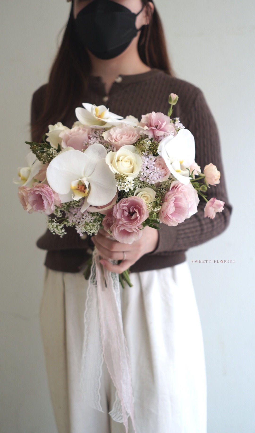 玫瑰、蘭花婚禮花球