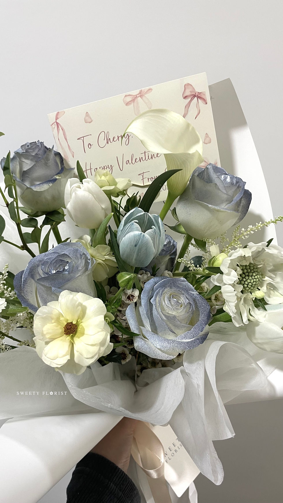 Bespoke. Blue and white