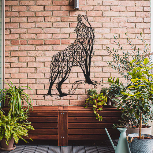 Wolf Metal Wall Art, Lake House Decor, Outdoor Wall Art, Garden
