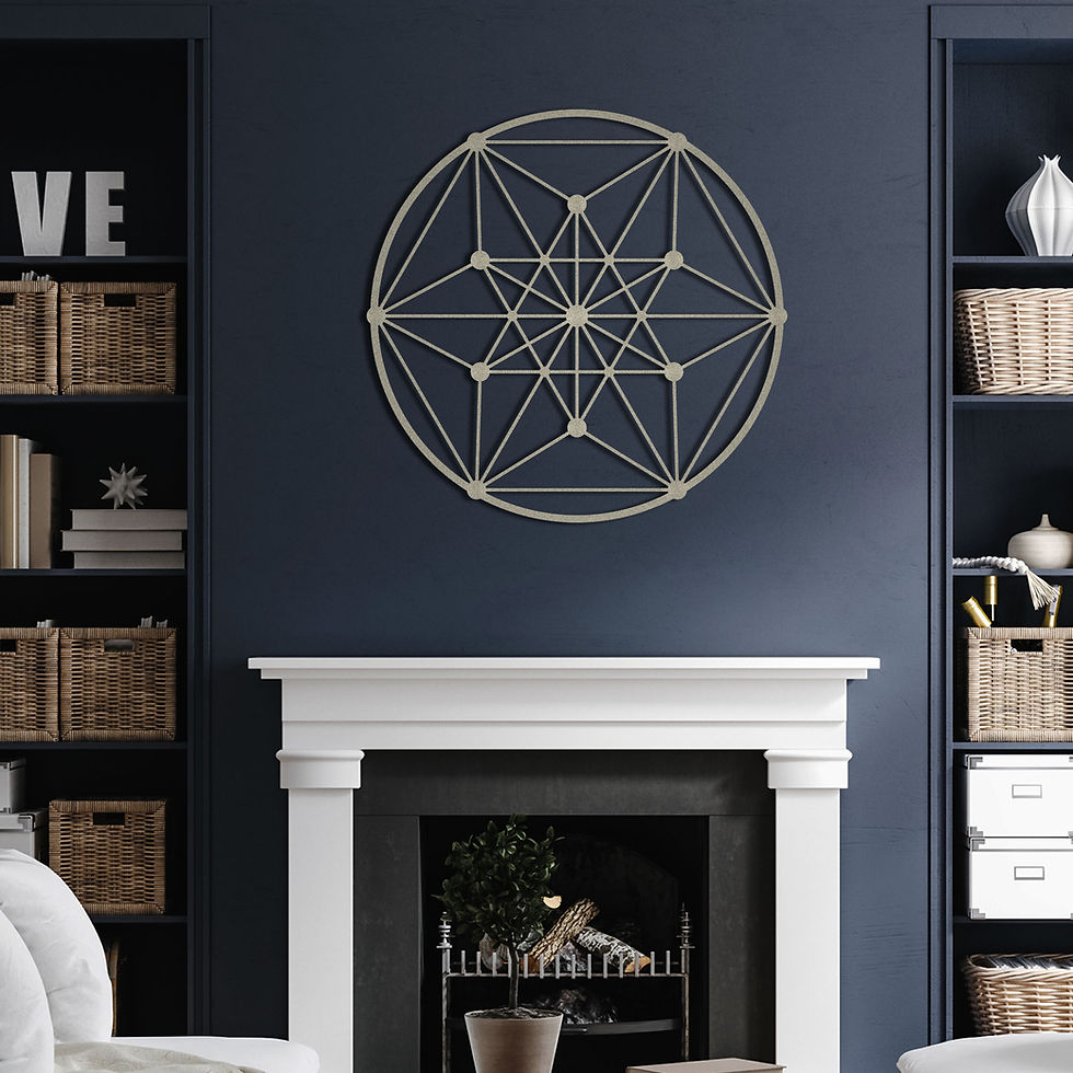 Thumbnail: Minimalist Round Metal Decor, Star Wall Hanging, Large Wall Art