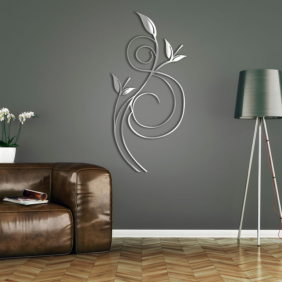Thumbnail: Luxury Flower Metal Wall Art: Minimalist Plant Sculpture, Esthetic Home Decor