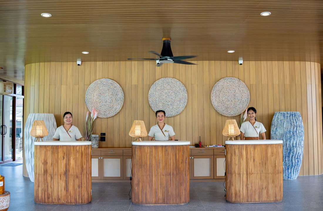 Reception and gardens at Long Beach Chalets