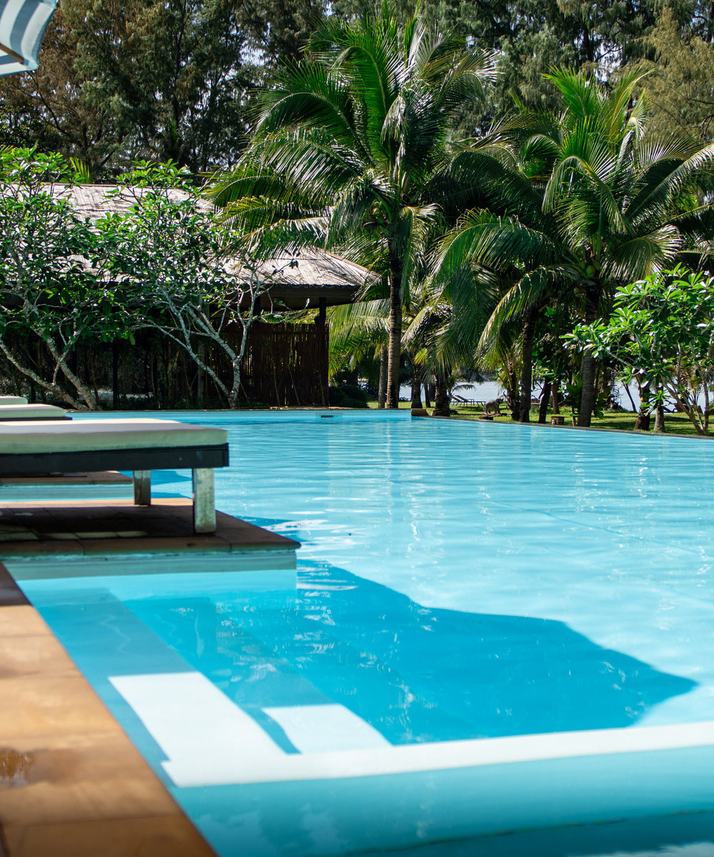 Ocean-facing pool, where the estate is being upgraded