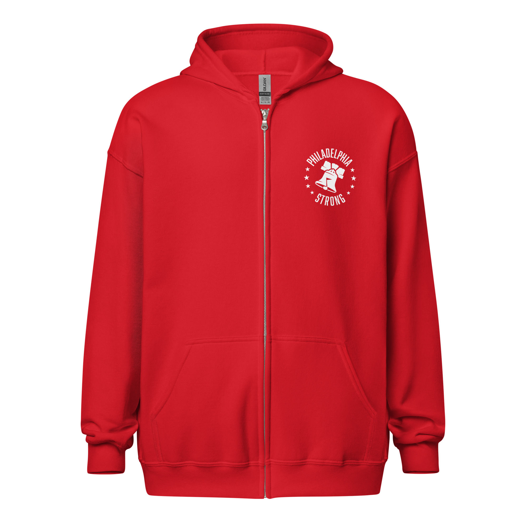 Unisex heavy blend zip hoodie in red