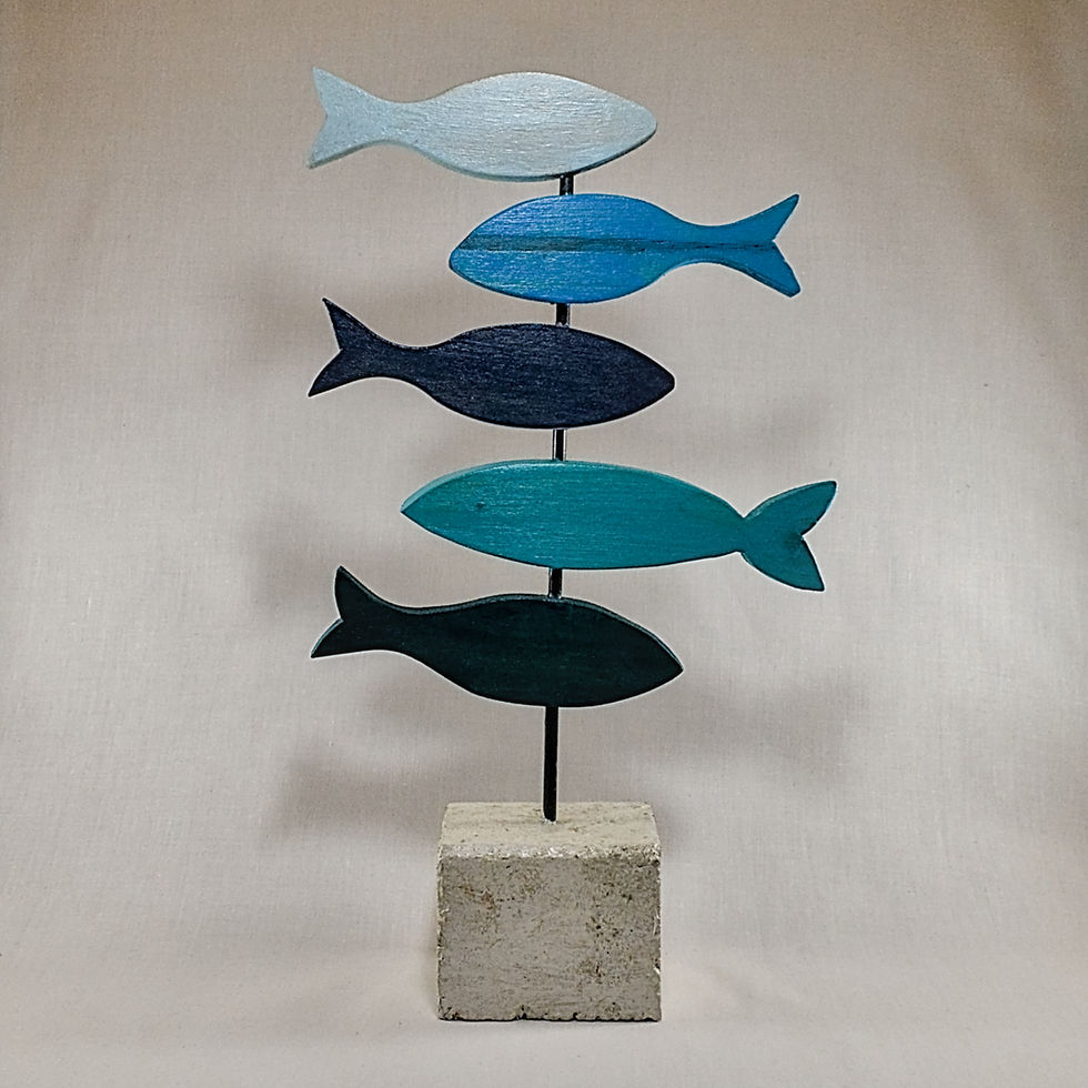 Miniature : 5 Poissons superposés - Bleu