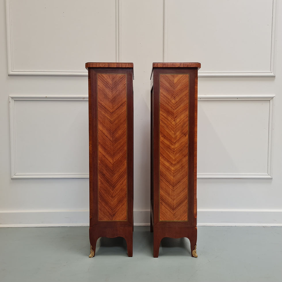 Thumbnail: Beautiful tall Antique Bedside Cabinets c1920