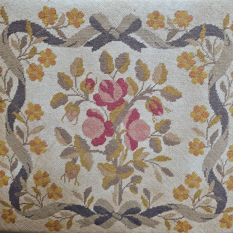 Thumbnail: Pretty Needlework Painted Antique Chair C1880