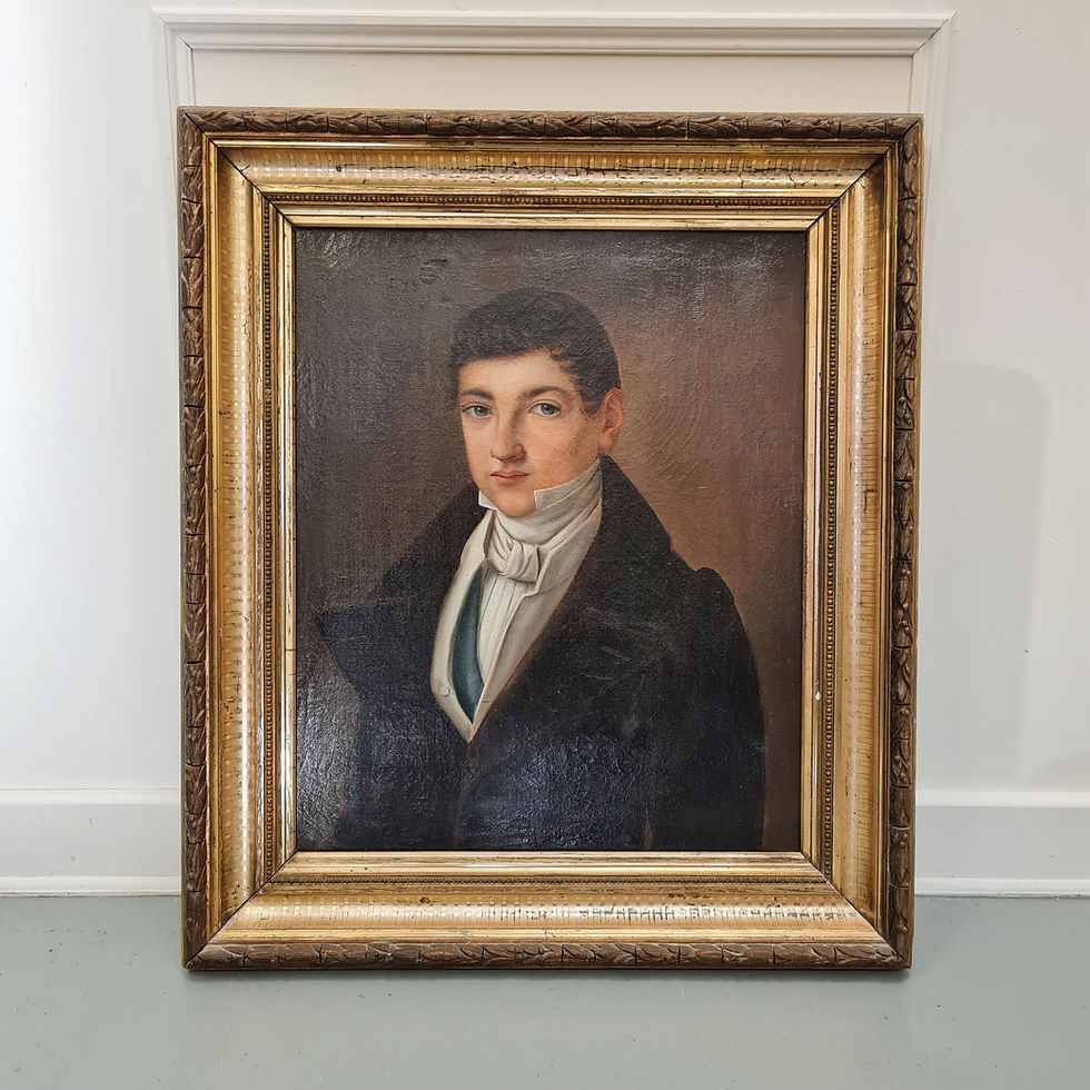 Antique Oil Painting of Boy 1832