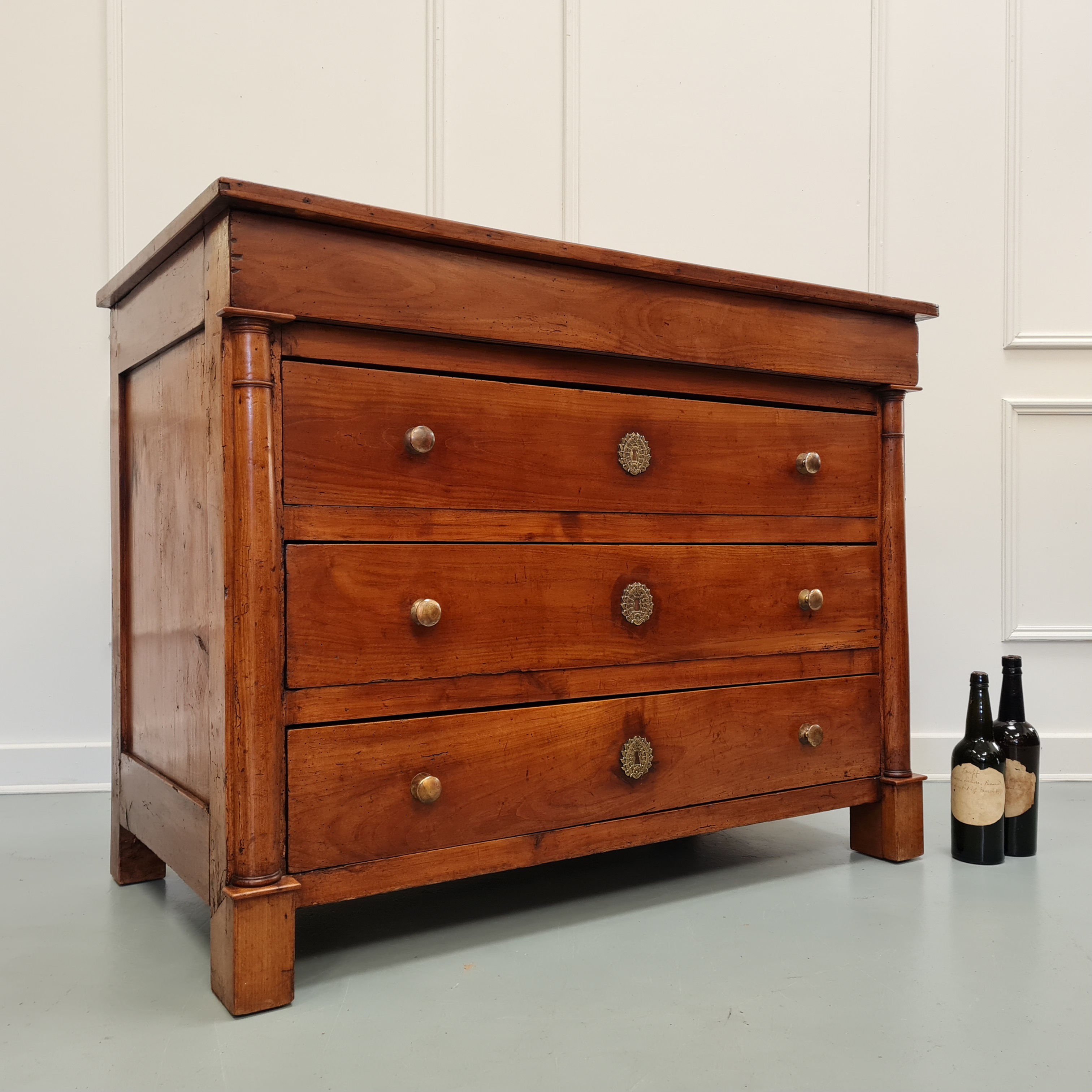 Early Country French Cherry Wood Commode c1820