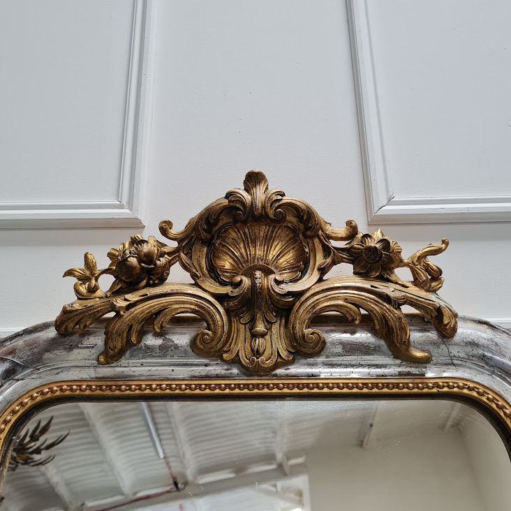 Thumbnail: Sweet Antique Crested French Silver Mirror