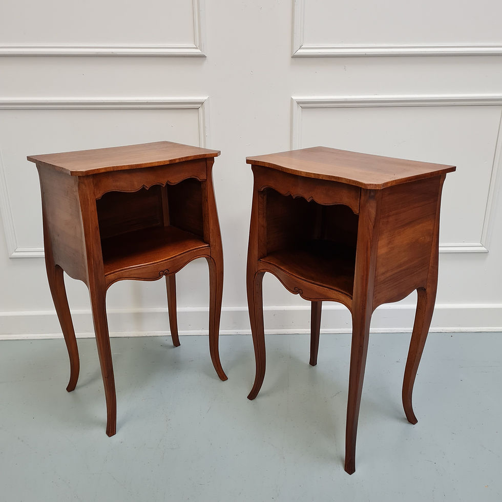 Thumbnail: Pair of Walnut Bedside Tables c1930