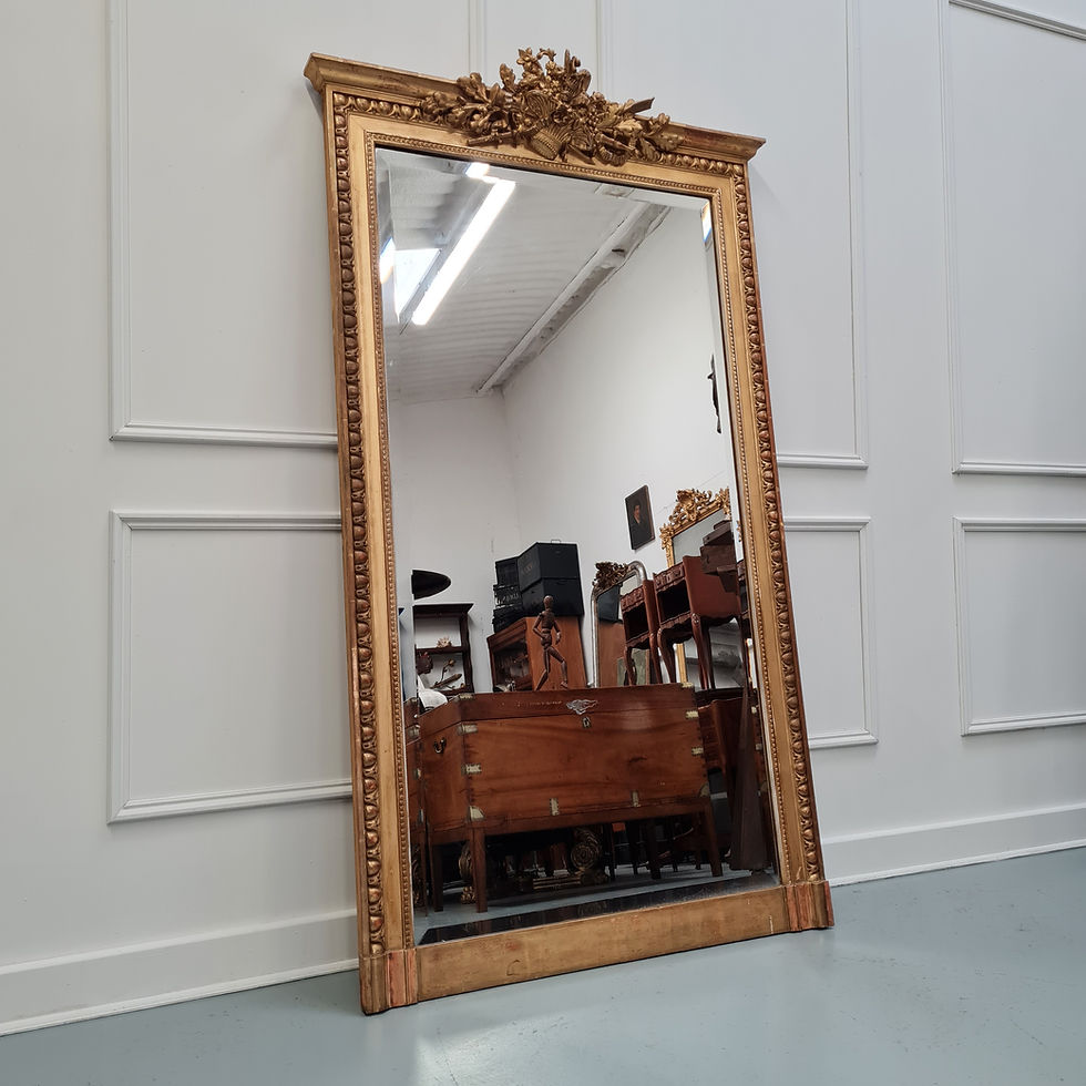 Large Antique French Gilded Mirror c1870