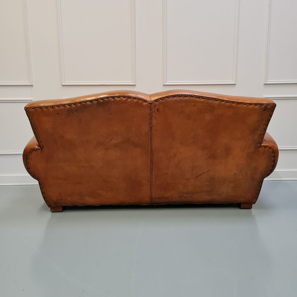 Thumbnail: Vintage French Leather Sofa C1950