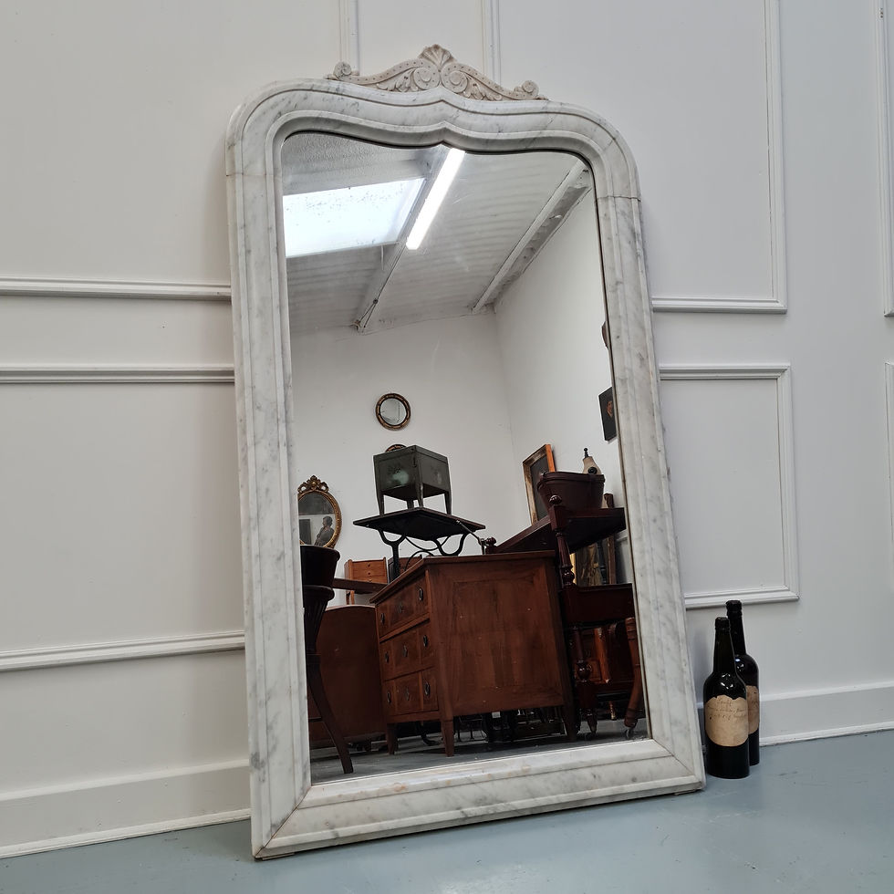 Thumbnail: Rare Antique French Marble Mirror c 1870