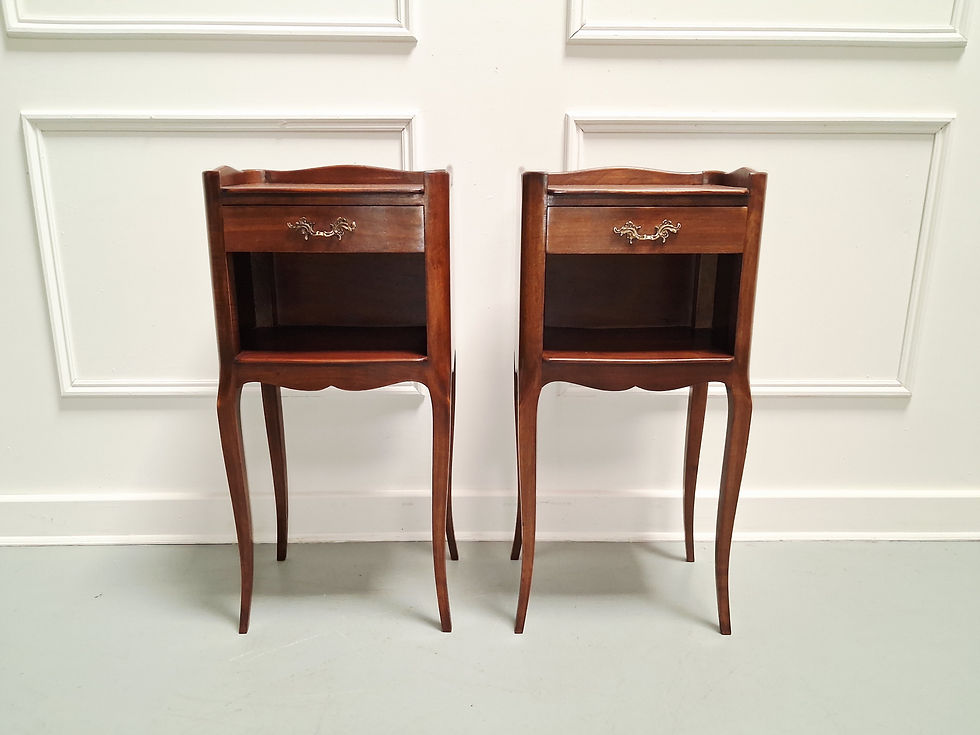 Thumbnail: Lovely French Cherry Bedside Tables c1930