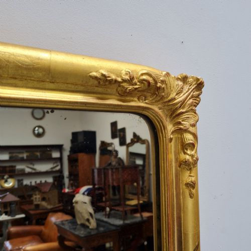 Thumbnail: Beautiful French Gilded Antique Mirror C1860