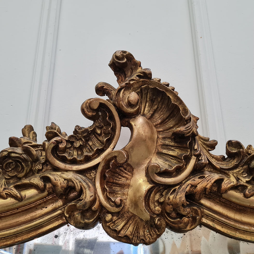 Thumbnail: Antique French Gilded Rococo Mirror c1890