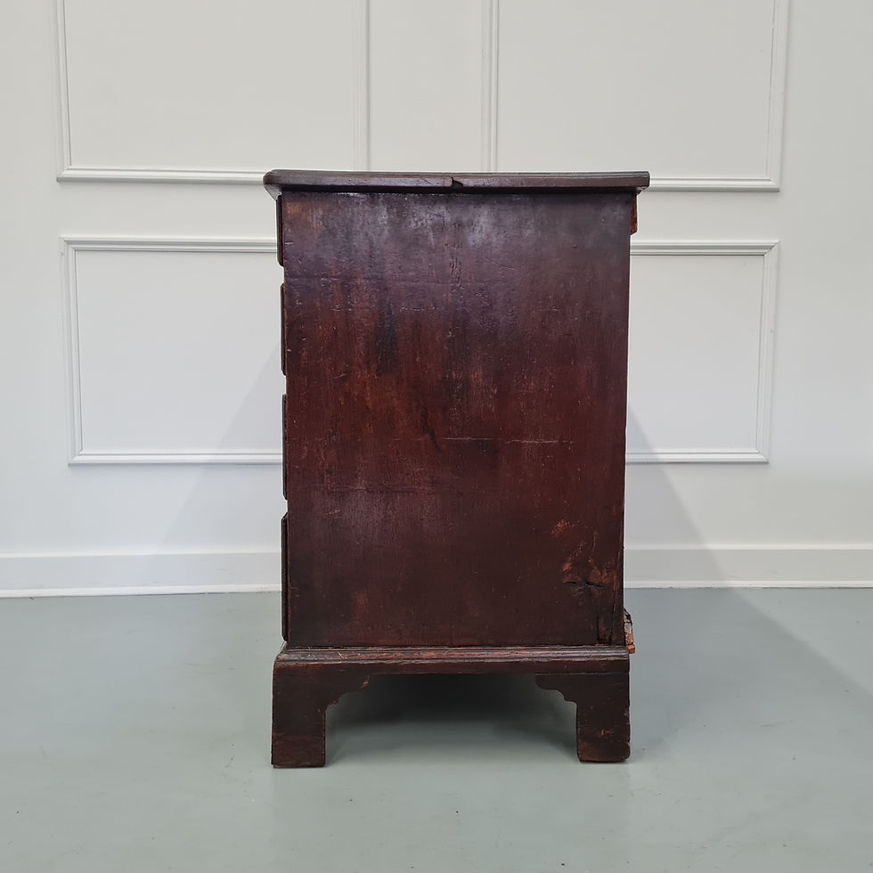 Thumbnail: Rare Small Oak Georgian Chest  of Drawers c1760