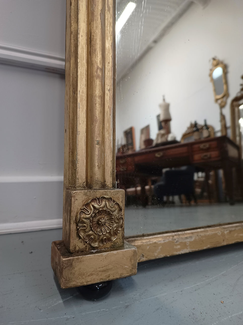 Thumbnail: Antique 19th Century Gilt Overmantle Mirror c1840