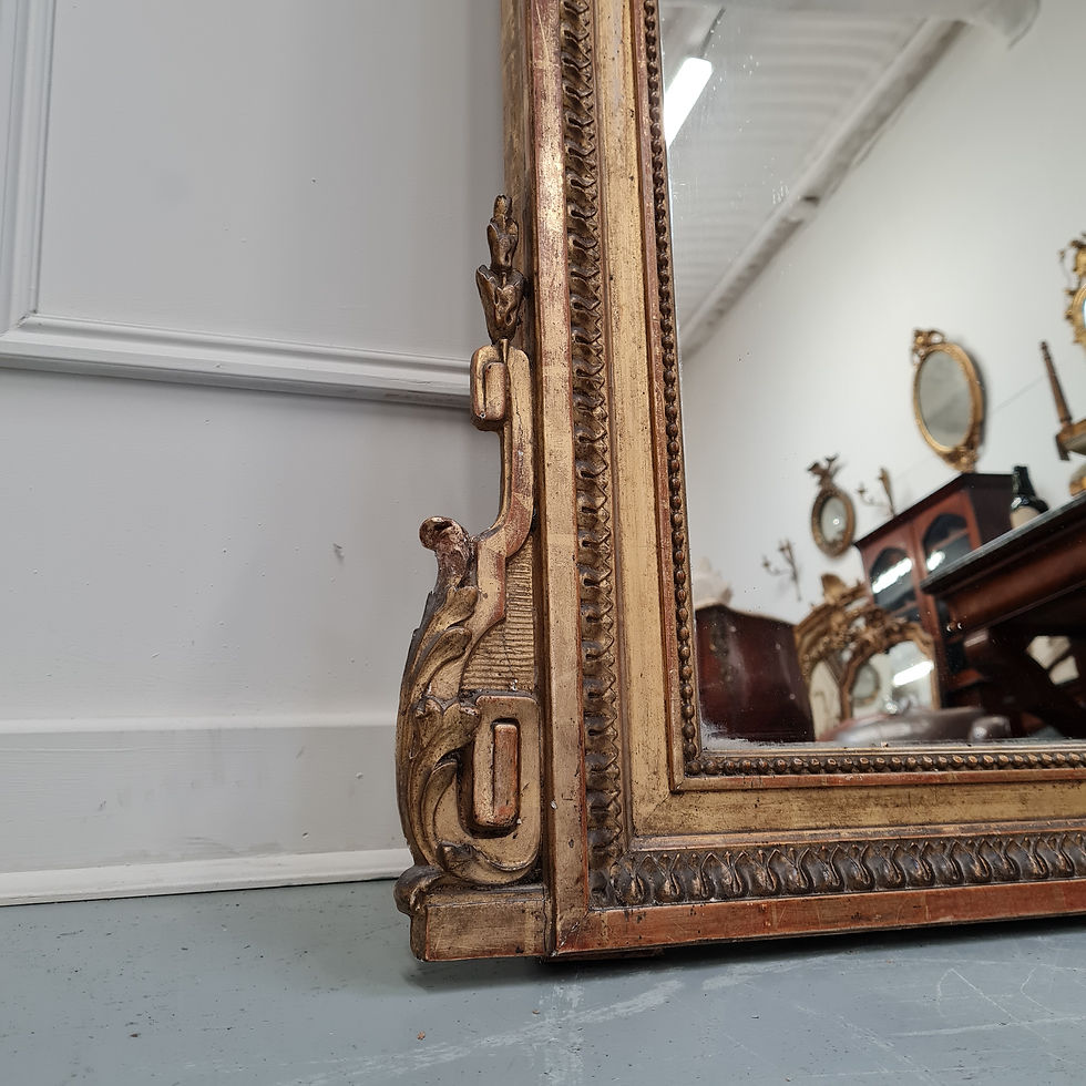 Thumbnail: Large French Gilded Love Bird Mirror C1860