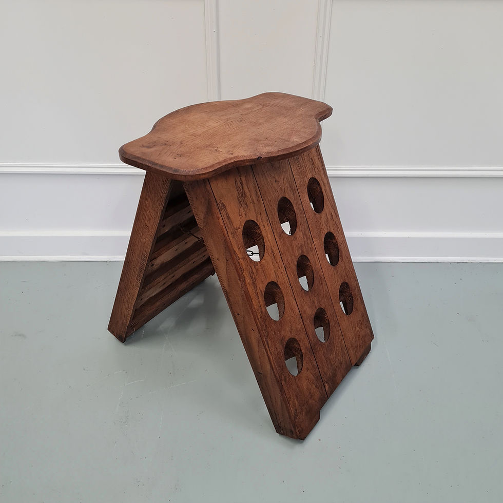 Unusual French Oak Wine Rack c1930