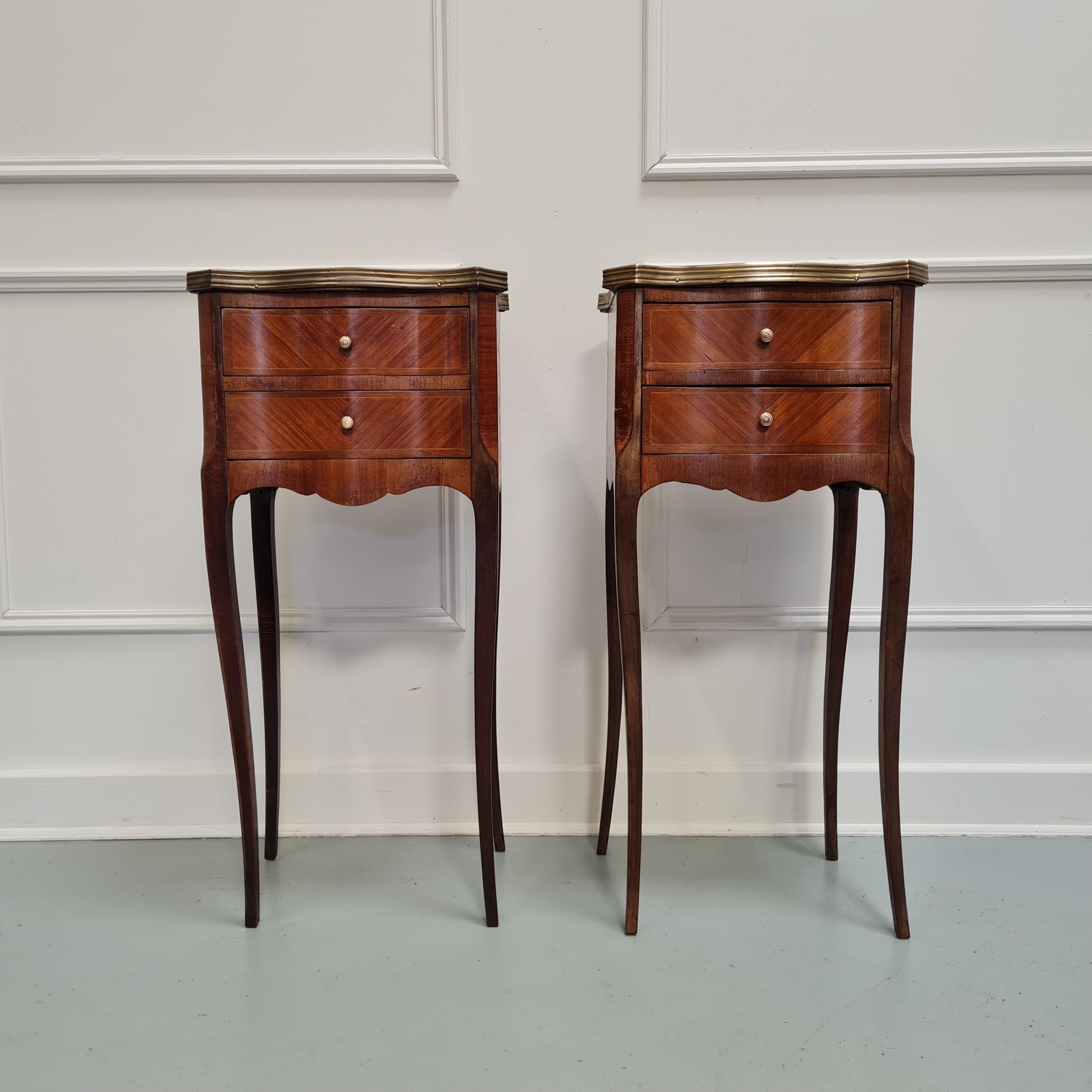 Beautiful Serpentine French Bedsides C1920