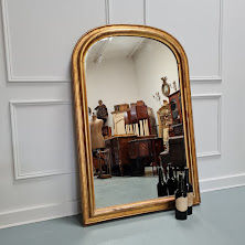 Antique Gilded French Arched Mirror