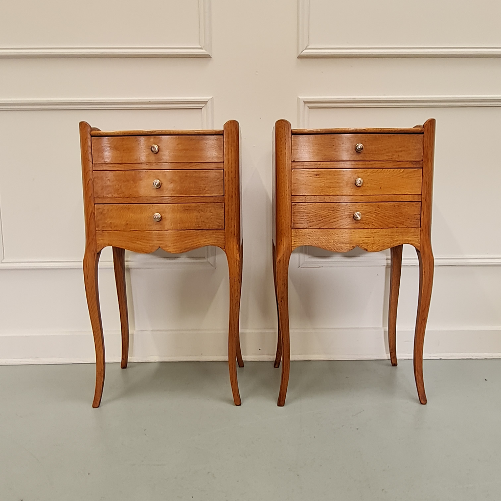 Thumbnail: Pair of Antique  French Oak Bedside Tables